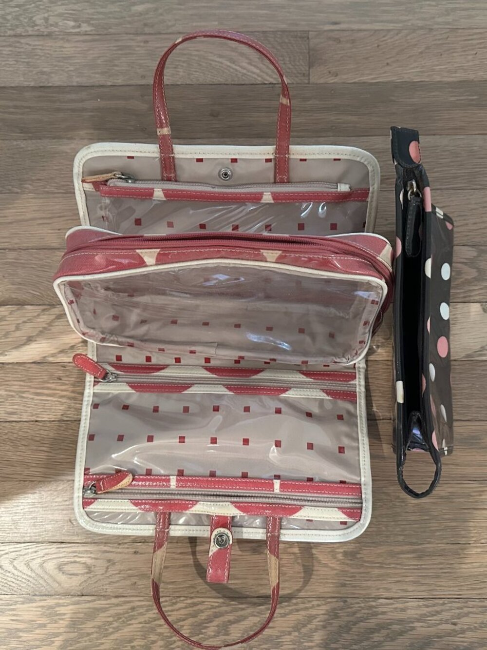 Vintage Y2K Kate Spade polka dot cosmetic bags (set of 2)